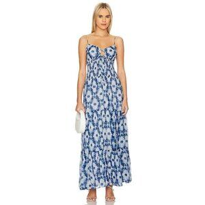 Rays For Days Valentina Maxi Dress Indigo Wave Womens Size Small
